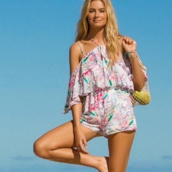 NWT L*Space seaside romper floral paisley cover up - Picture 3 of 6